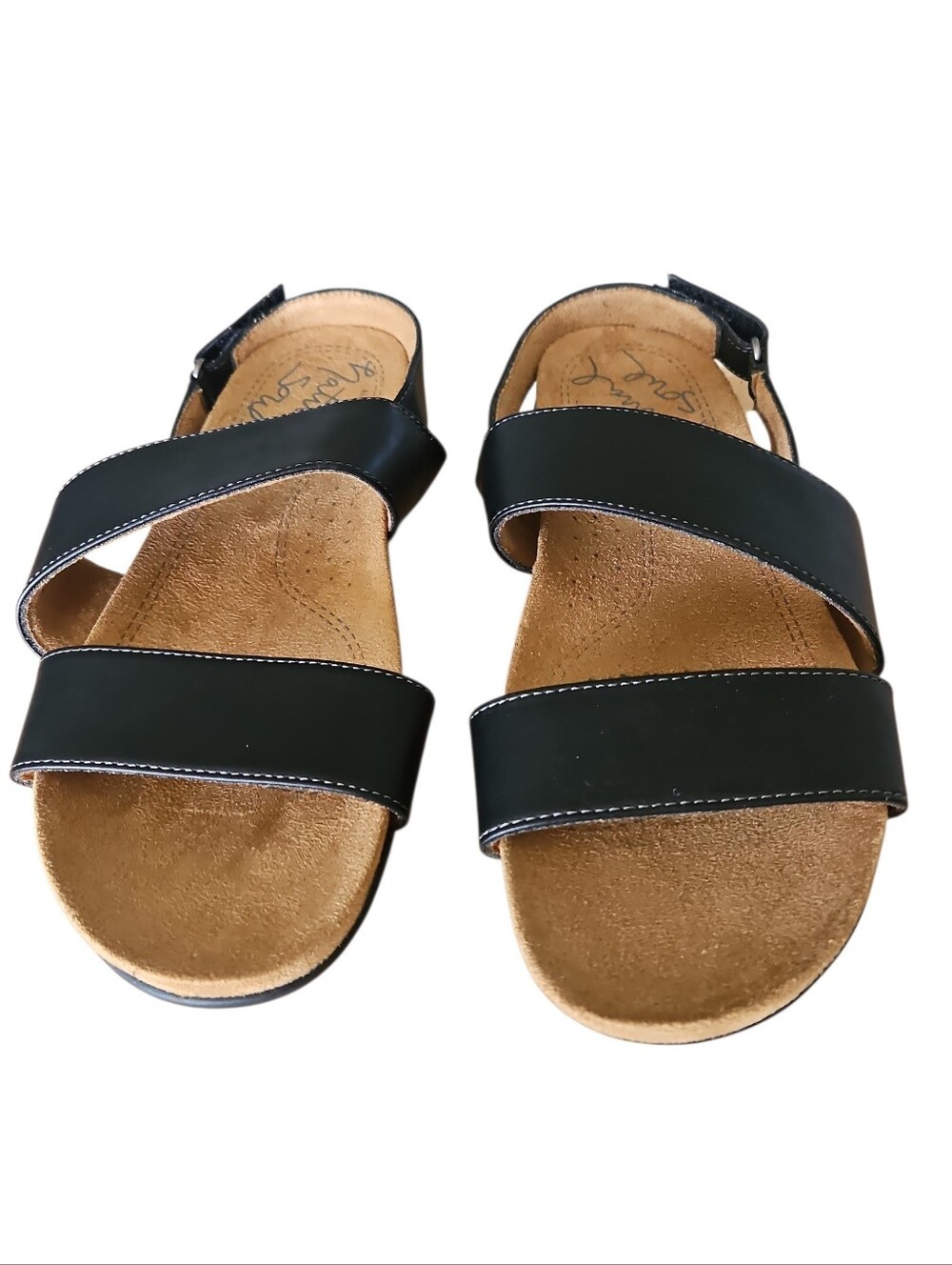 Natural Soul Black Sandals Size 8 NEW
